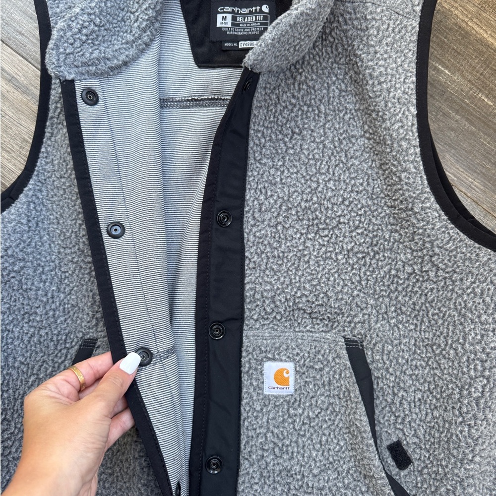 Carhartt Loose-Fit Sherpa-Lined Mock-Neck Vest for women’s grey M - Picture 4 of 4